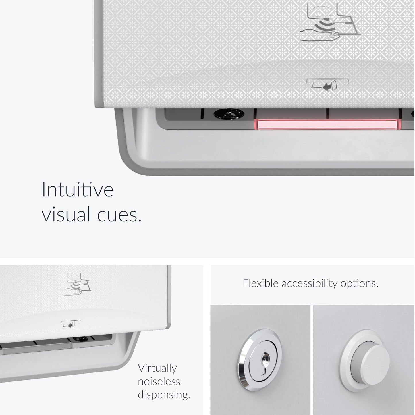 Kimberly-Clark Professional ICON Automatic Hard Roll Paper Towel Dispenser (58710), White Mosaic Faceplate, Wall Mounted, for Commercial Hand Towels (Qty 1)