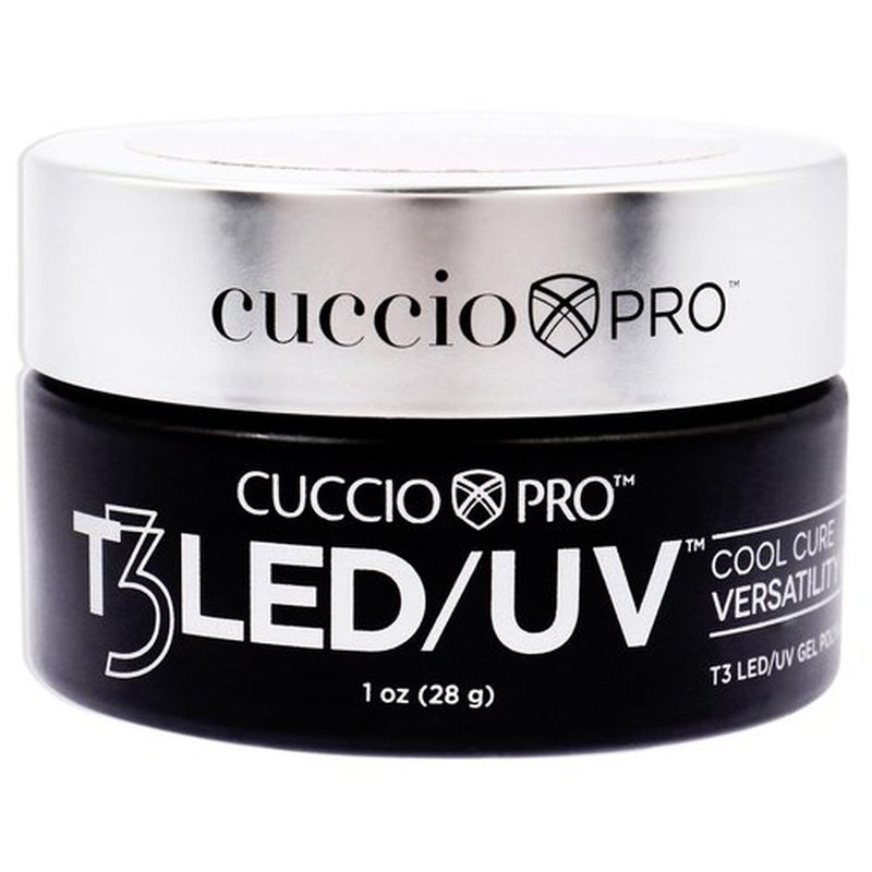 Cuccio Pro T3 LED/UV Cool Cure Versatility Gel - Self-Levelling - Incredibly Flexible - Strong Adhesion - High Shine Finish - Fast Application - Quick Cure - Ruby Red - 1 Oz Nail Gel