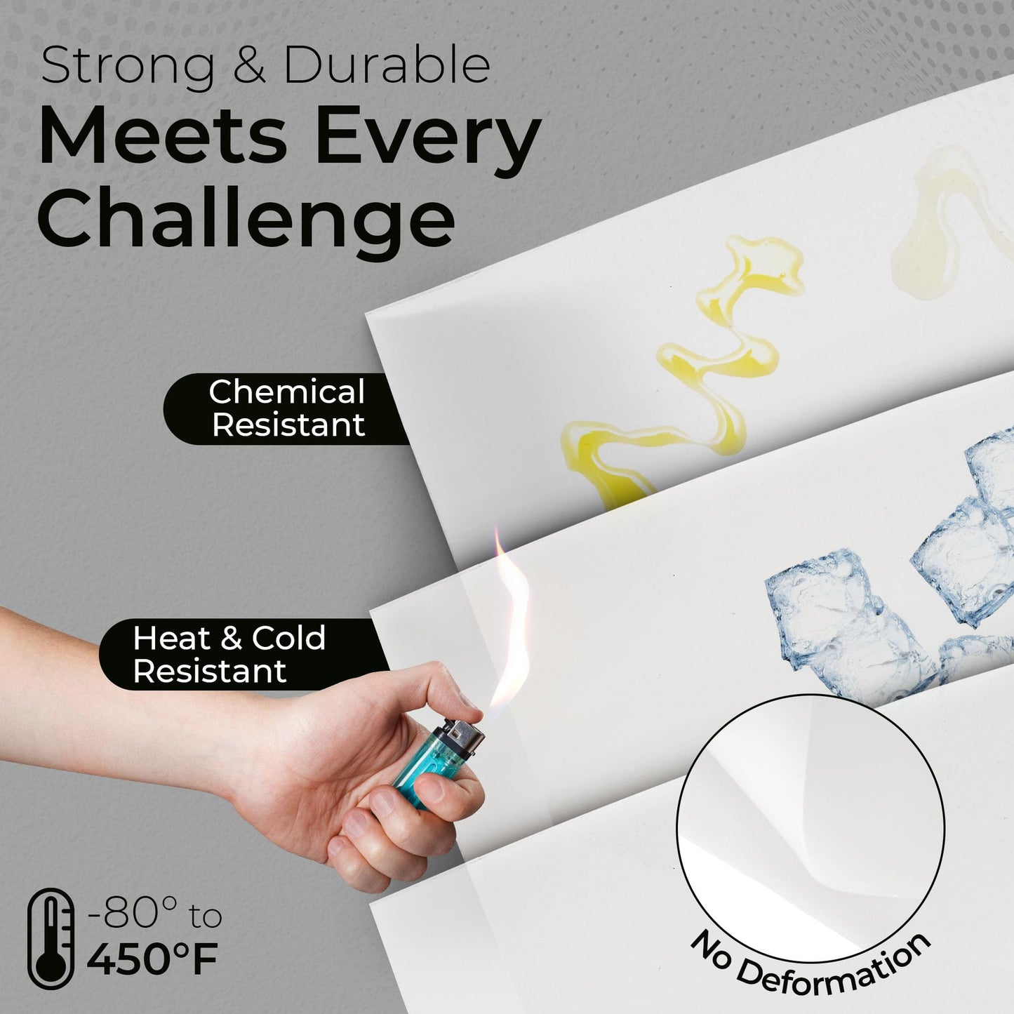 Exactly Rubber - Translucent Silicone Sheet, 50A Durometer, Semi Clear, -80 to 450F Resistant, Food-Grade Placemat, 450% Elongation, Made in USA, 1/16 x 9" x 12"