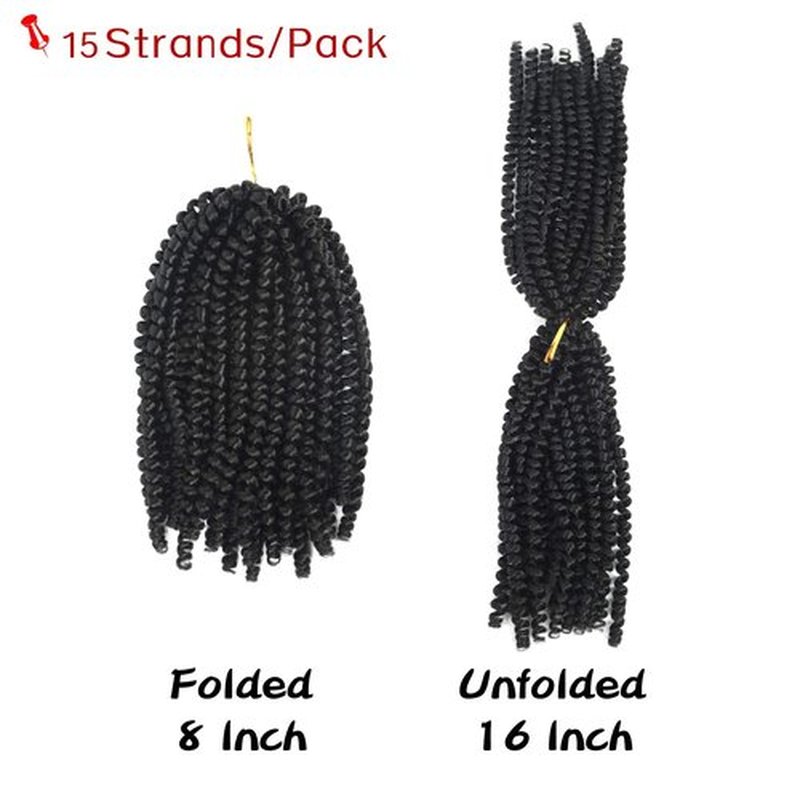 Bileaf 6 Packs Spring Twist Hair 8 Inch Spring Twist Crochet Hair Fluffy Spring Twists Bomb Twist Synthetic Fiber Spring Twist Crochet Braids Low Temperature Braiding Hair 1B