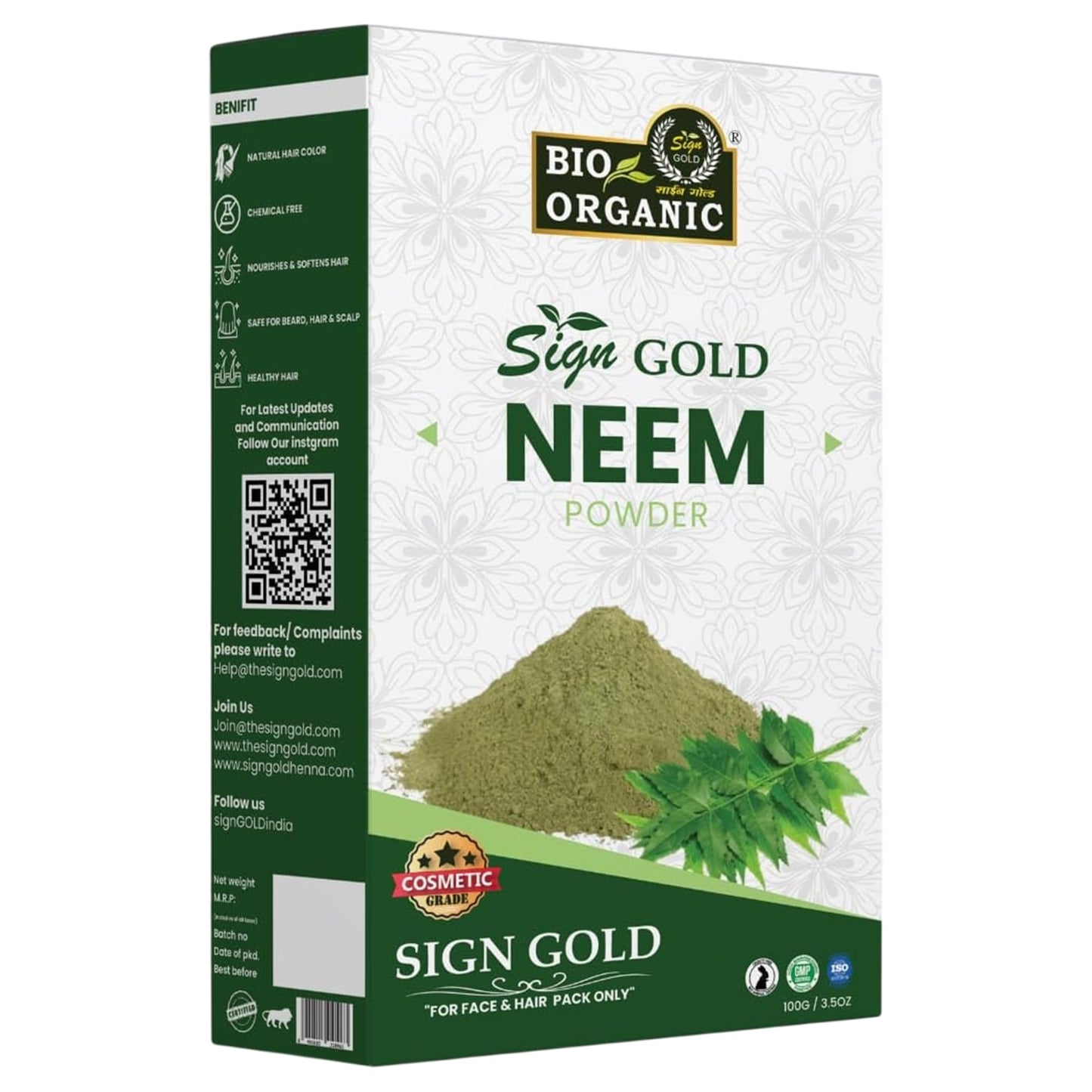 sign GOLD BIO ORGANIC Neem Powder for Beauty & Wellness