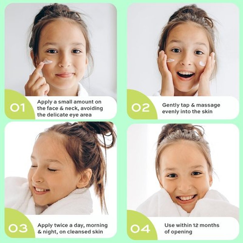 Face Moisturizer with Hyaluronic Acid Face Cream for Kids - Facial Cream & Gentle Moisturizer with Strawberry Extract & Vitamin E - Daily Facial Cream Moisturizer for Dry & Sensitive Skin 50ml