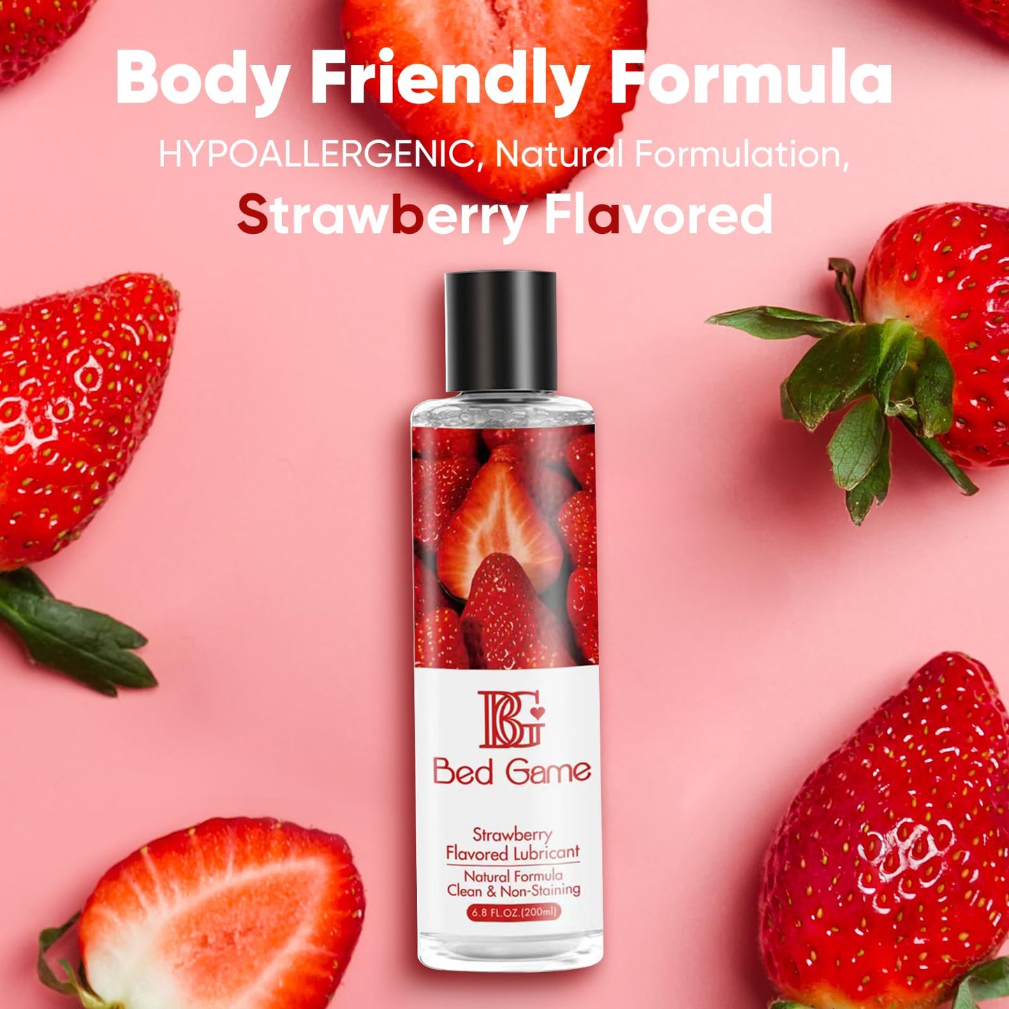 Water-Based Strawberry Flavored Lube Personal Lubricant for Couples, PH Balanced Lubricants for Privacy and Toys Massage Oils for Date Night Safe for Private Area with Non-Sticky (1 pcs)