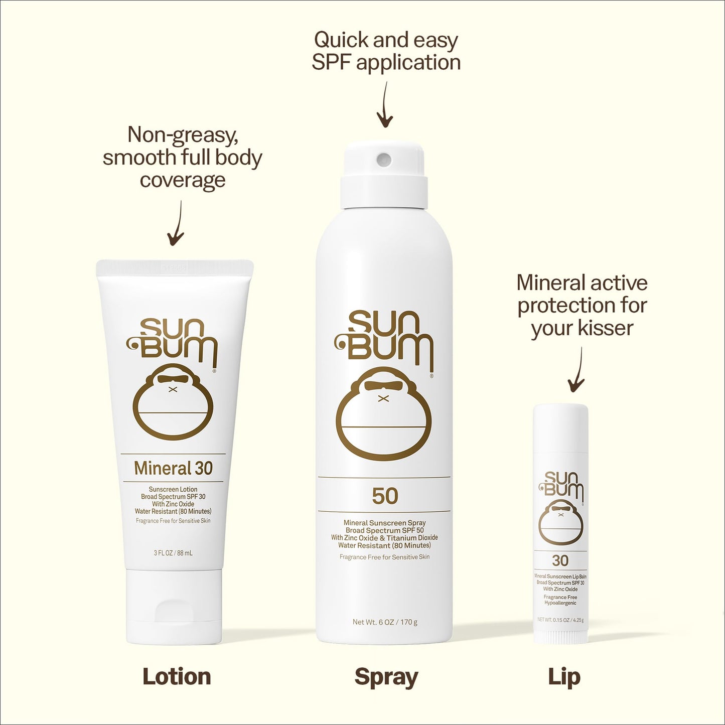 Sun Bum Mineral SPF 30 Sunscreen Body Lotion - Travel Size, 3 oz