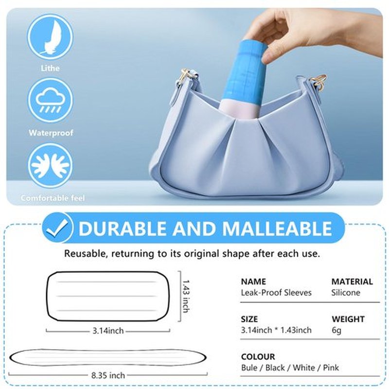 Skyconser 32 Pack Elastic Sleeves for Leak Proofing Travel,Silicone Leak Proof Sleeves for Travel Container in Luggage, Reusable Accessory for Cruise Ship Essentials for Women Men