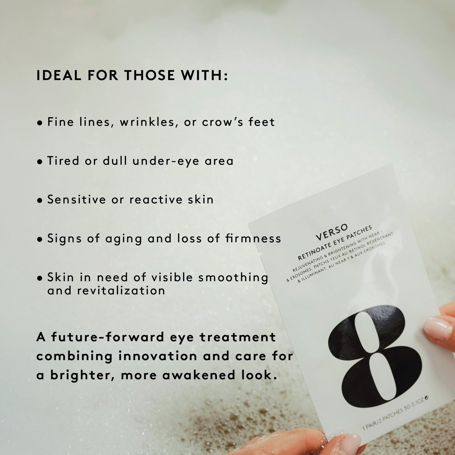 Verso Retinoate Eye Patches, Rejuvenating with Near 1 and Exosomes for Reducing Fine Lines, Wrinkles and Crow's Feet (Single Pair)