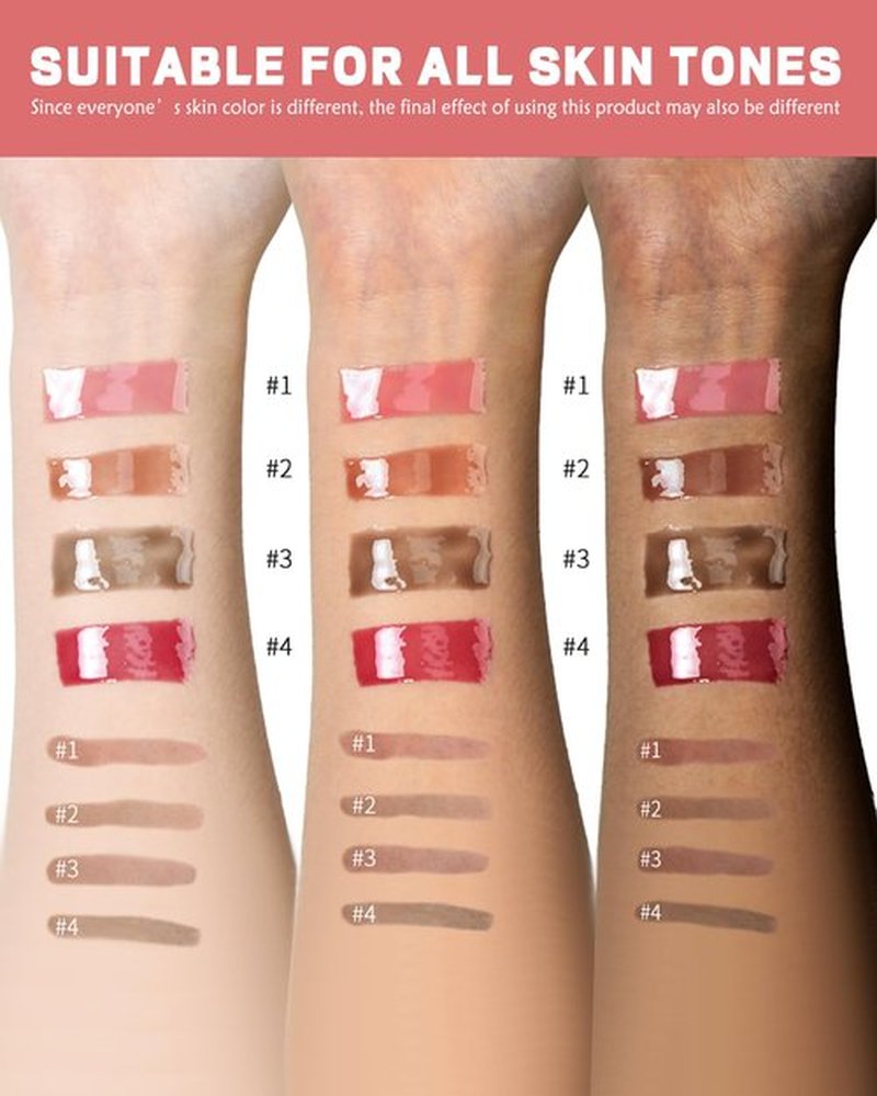 Peel Off Lip Liner Stain & Lip Gloss Set, Long Lasting Waterproof Brown Lip Stain Peel off Tattoo Nude Lip Liner & Tinted Lipstick Combo Non-Stick Cup Transfer Proof Lip Stain Color Women Makeup,Set C