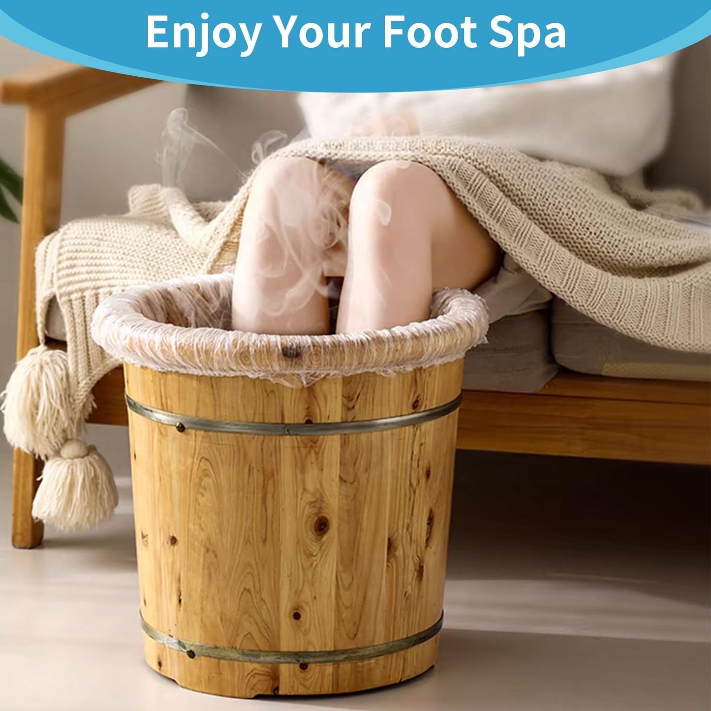 RAQEHO 25PCS Pedicure Liners Disposable - Plastic Footsie Footbath Foot Soak Bath Spa Pedicure Bowl Liners Disposable Covers Bags for Feet Basin Soaking Bucket Tub Productos Para Pedicura Spa Supplies