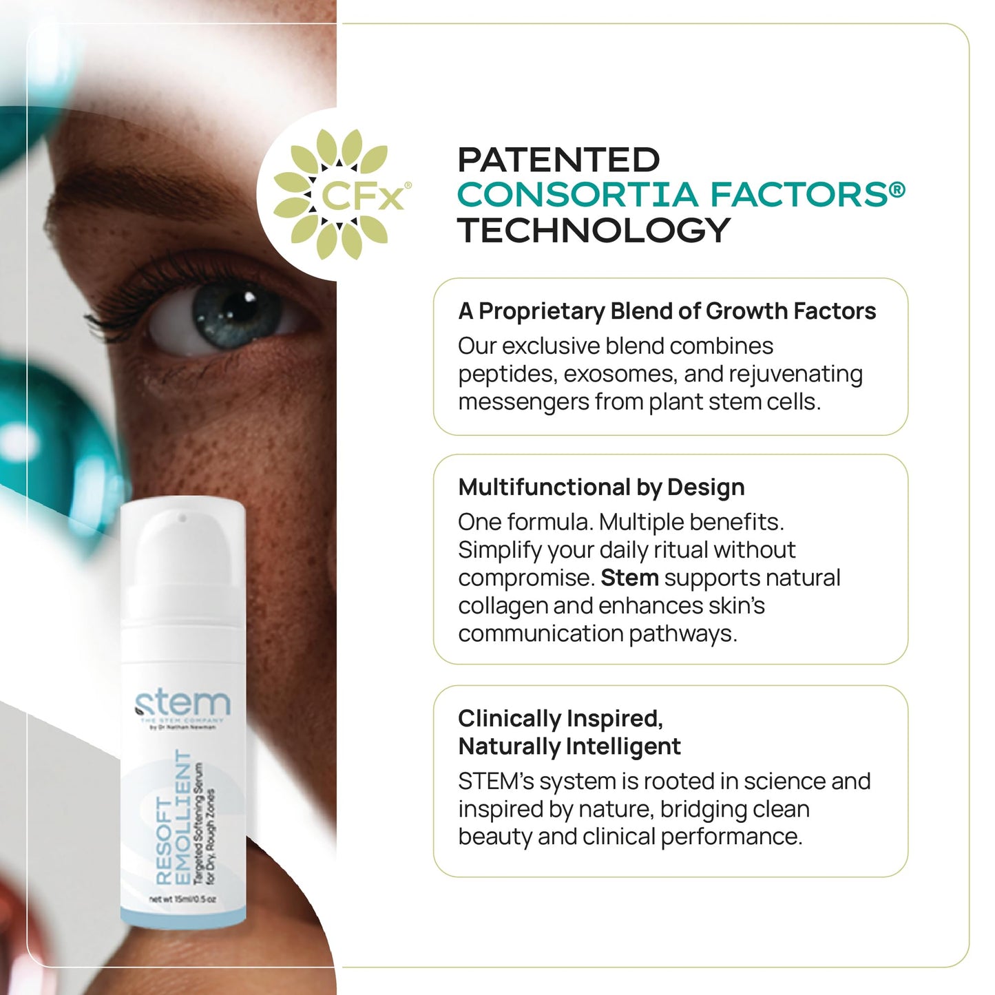 STEM Natural Intelligence ReSoft Advanced Skin Repair Cream and Luxury Body Lotion for Women, Skin Care with Dermatologist Developed & Tested Research, Face Moisturizer & Face Lotion for Women, 0.5 oz