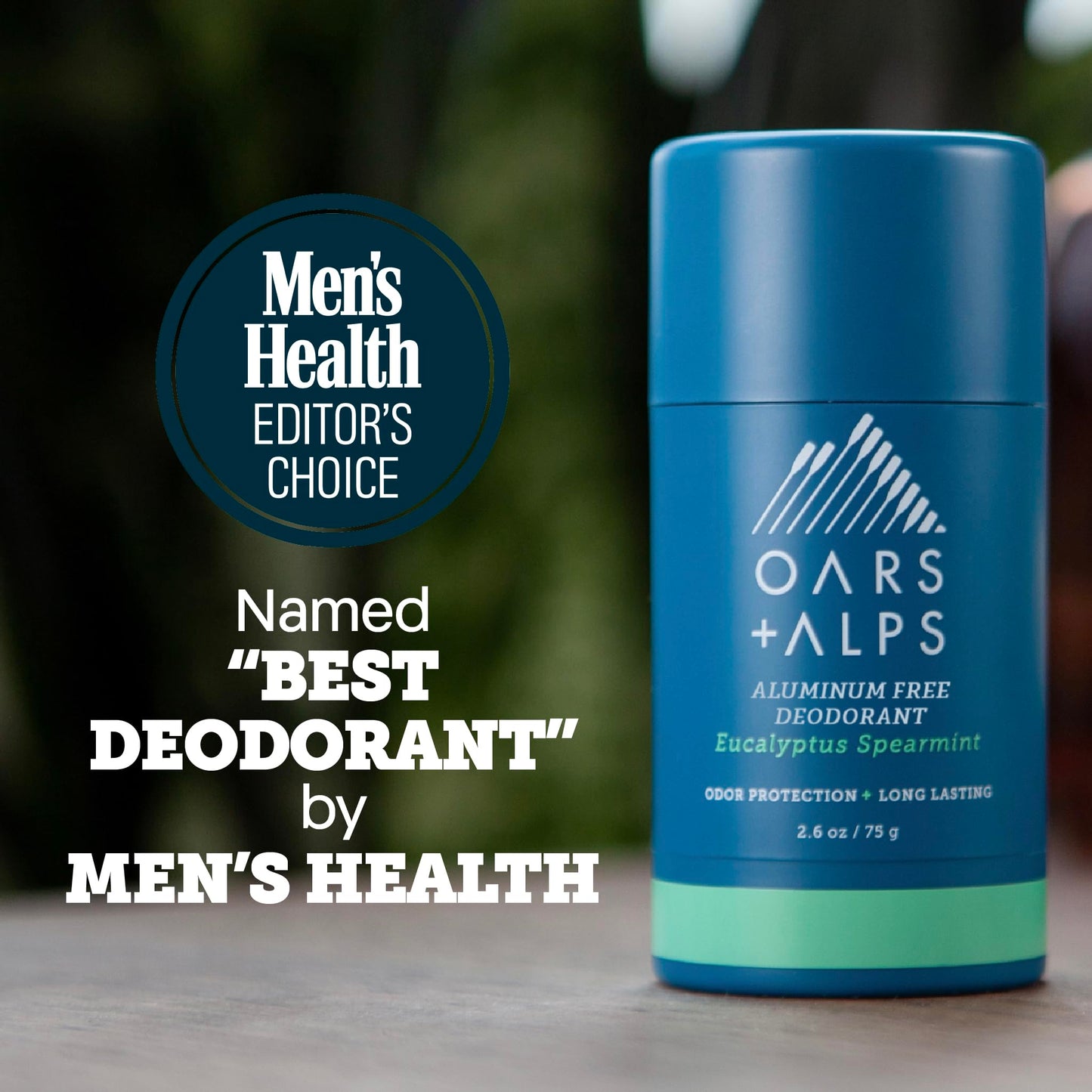 Oars + Alps Aluminum Free Deodorant for Men | Long Lasting Odor Protection, Clear & Free of White Residue, Anti-Chafing Smooth Glide, Dermatologist Tested, Eucalyptus Spearmint, 1pk, 2.6oz