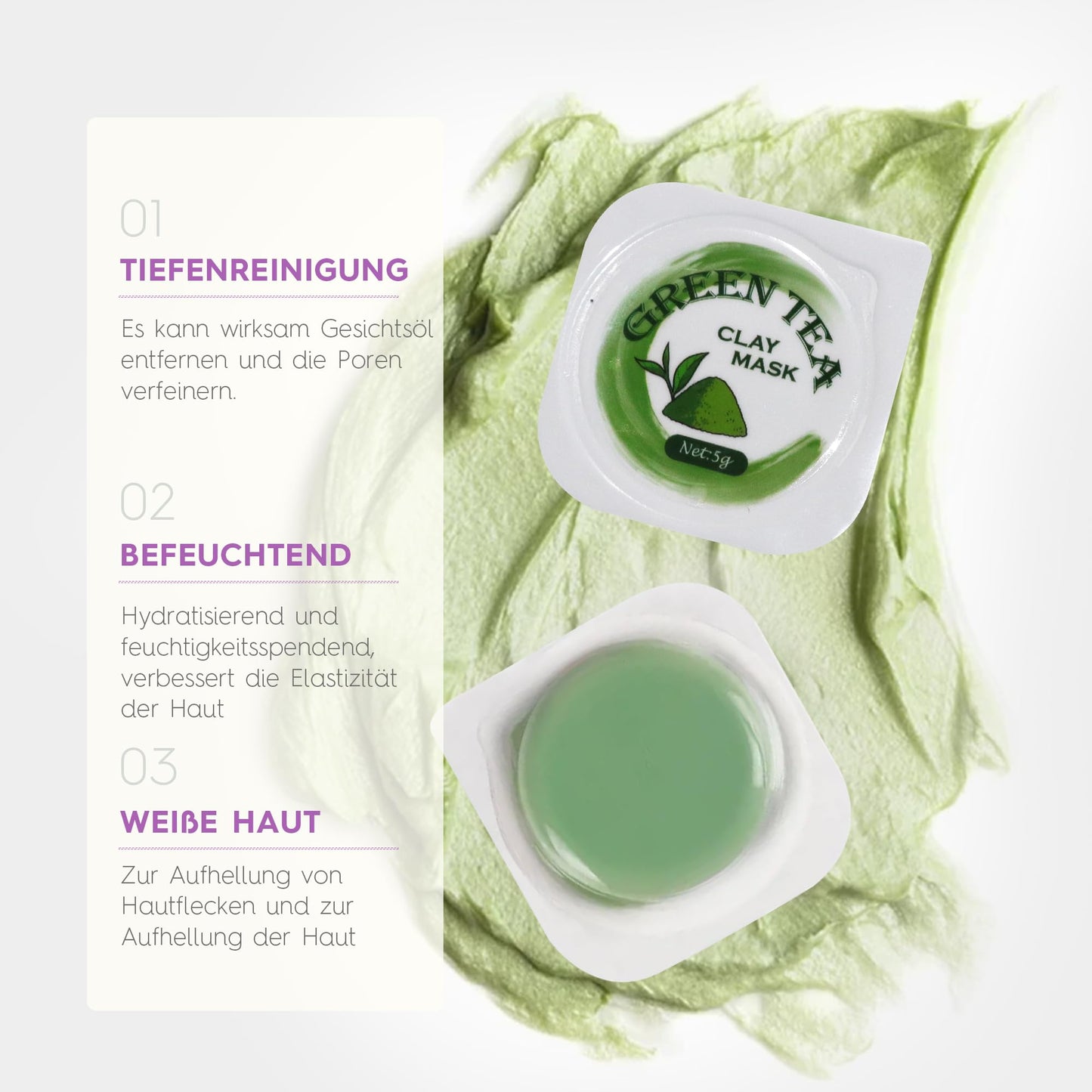 Liillya Mini Clay Mask for Face 10 Pods Travel Size Mud Mask, Dead Sea, Rose, Avocado, Green Tea, Eggplant, Blackhead Removal Deep Pore Cleansing, Self Care Gifts for Women & Men