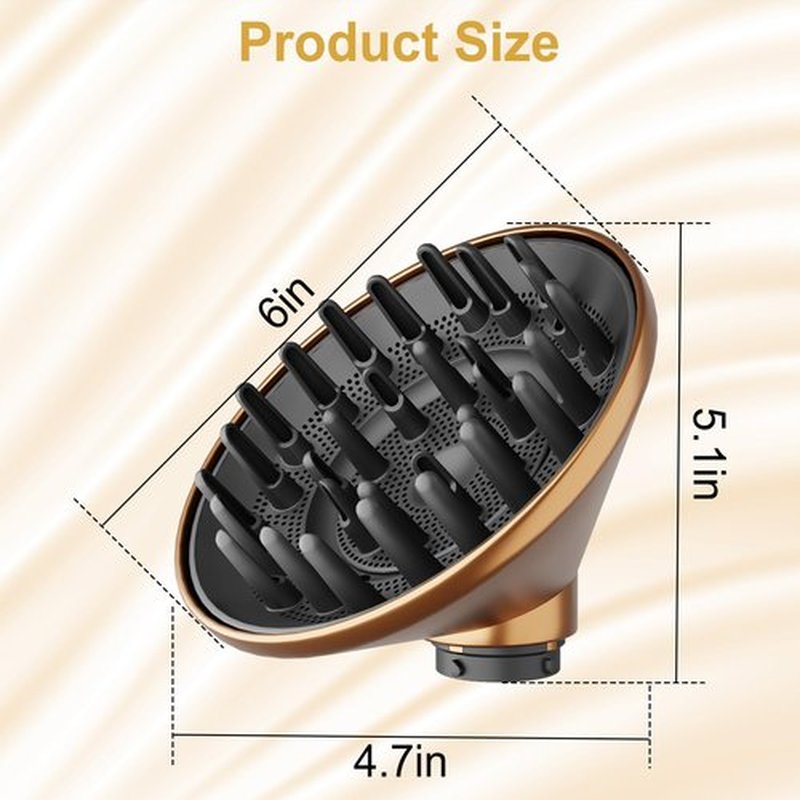 ZEPHBLOW Large Hair Diffuser Attachment for Dyson Airwrap, Upgraded 6-Inch Diffuser Nozzle Compatible with Airwrap Styler, Diffuser Attachment for Airwrap HS01/HS05,Gold