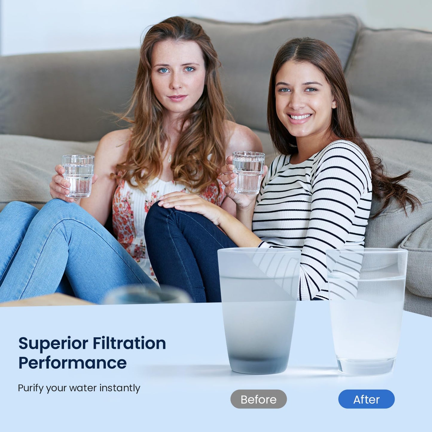 GLACIER FRESH Replacement for RPWFE, RPWF (Built-in CHIP) Refrigerator Water Filter, Compatible with GFE28GYNFS, GFE28GELDS, PFE28KELDS, PFE28KYNFS, GFD28GELDS, PWE23KELDS, PWE23KMKES, 2 Pack
