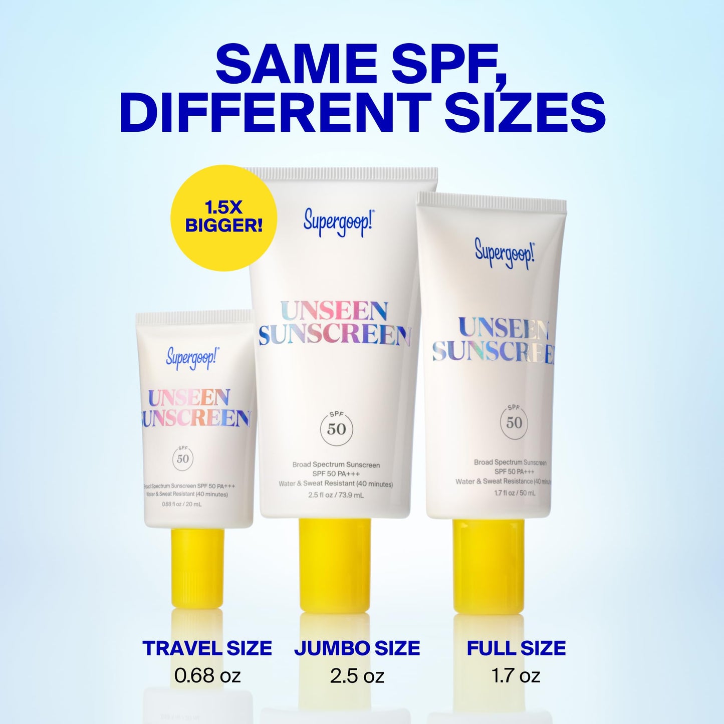 Supergoop! Unseen Sunscreen - SPF 50 - Clear & Invisible Face Sunscreen + Broad Spectrum + Makeup-Gripping Primer - Weightless, Scentless, Oil Free - For All Skin Types & Tones - 0.68 fl oz