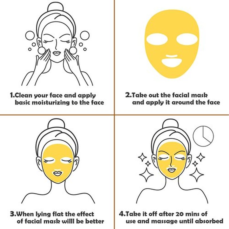 Permotary 12 PCS 24k Gold Crystal Gel Collagen Facial Masks, Treatment Deep Moisturizing Facial Masks For Anti Aging Puffiness Skincare Anti Wrinkle Tighten Skin & Revitalize Skin