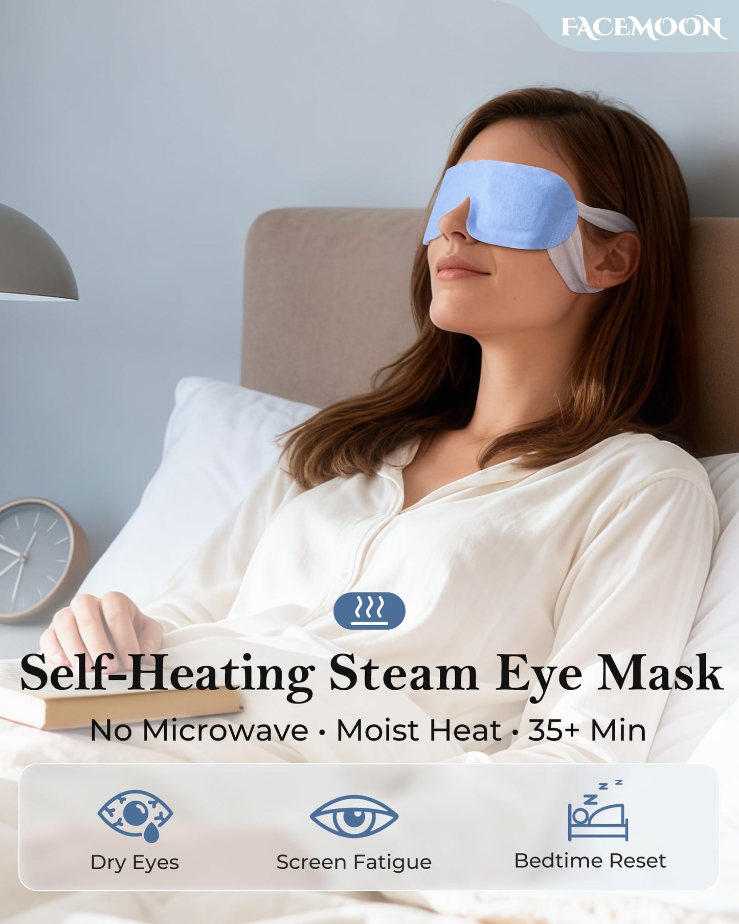 16 Pack Steam Eye Mask for Dry Eyes: Self-Heating Warm Compress for Stye Relief & Digital Eye Strain, FSA&HSA Eligible, Travel & Spa Essential, Disposable, No Microwave, Self-Care Gift, Unscented