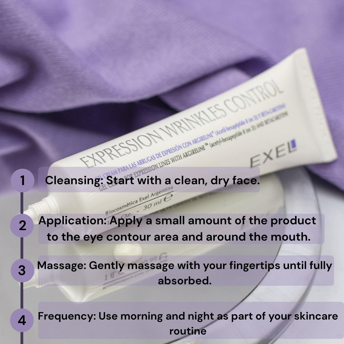 EXEL Peptide Gel Cream for Expression Lines – Lightweight Face Moisturizer with Acetyl Hexapeptide-8 – Evanescent Texture for Fine Wrinkles – 30 ml