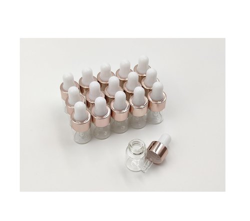 YYNGJCK 15Packs 2ml Sample Glass Dropper Bottles for Essential Oils, Mini Glass Vials Perfume Aromatherapy Cosmetic Liquid Containers With Glass Eye Dropper (2ml)
