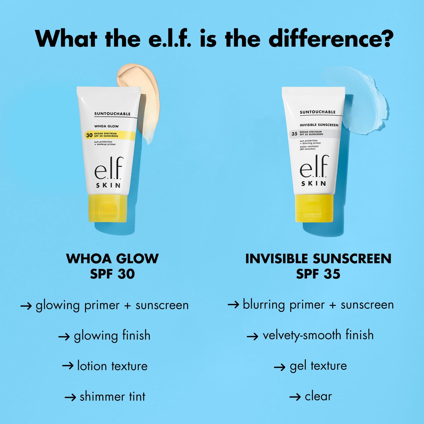 e.l.f. SKIN Suntouchable Invisible SPF 35, Lightweight, Gel-based Sunscreen For A Smooth Complexion, Doubles As A Makeup Primer, Vegan & Cruelty-Free, Packaging May Vary
