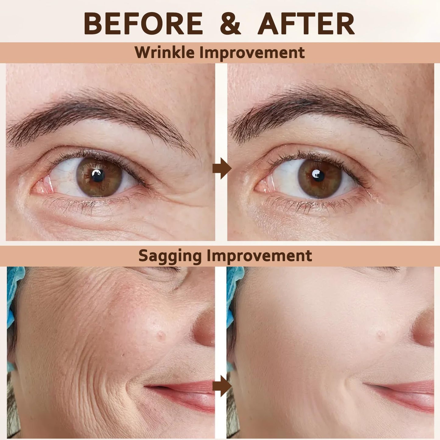 Deep Collagen Anti-Wrinkle Cream In Serum - Deep Collagen Silk Peptide Intensive Lifting Ampoule Serums for Face Tightening and Lifting, Korean Anti Aging Face Serum for Women 1.7fl.Oz/50ml