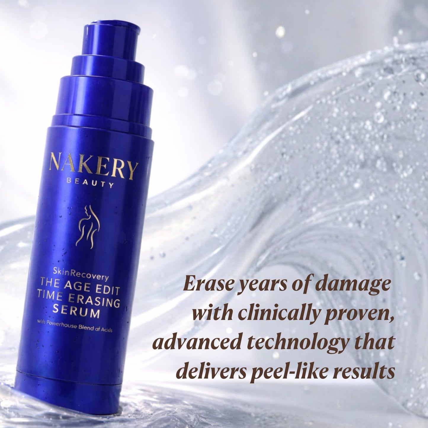 Nakery Beauty SkinRecovery The Age Edit Time Erasing Serum For Face, Anti Aging Exfoliating Serum With Multi Acid Blend And Magnesium, Helps Improve The Look Of Firmness Tone And Texture