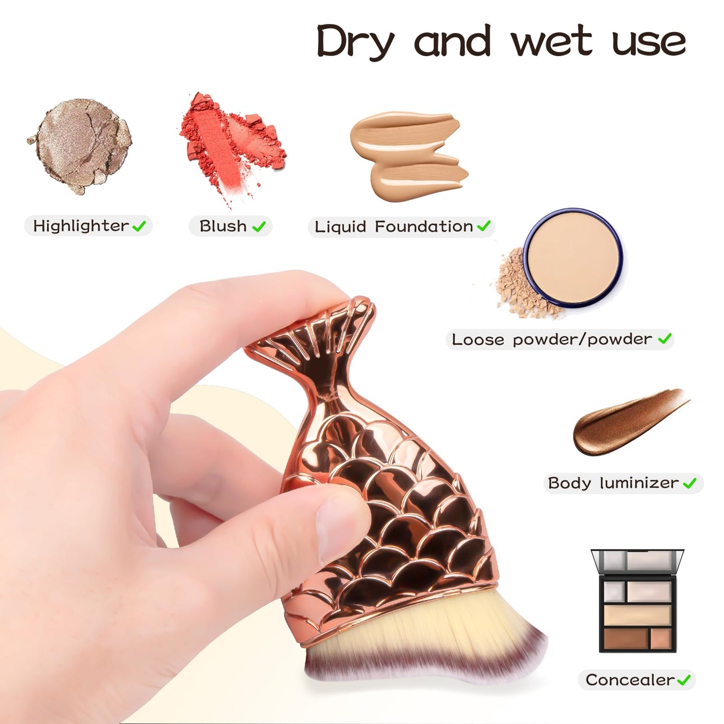 YOSENG Sunscreen Brush for Face,Kabuki Self Tanning Brush,Sunscreen Applicator for Kids Foundation Makeup Brushes for Liquid Foundation Powder Cream Contour Buffing Stippling Blending