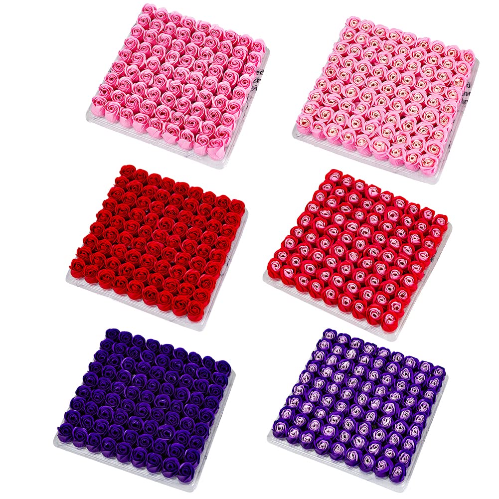 EUBUY 81PCS Bath Soap Rose Flower, Scented Soap Rose Petals Body for Valentine's Day, Wedding, Anniversary, Birthday, Petals Body Soaps in Gift Box