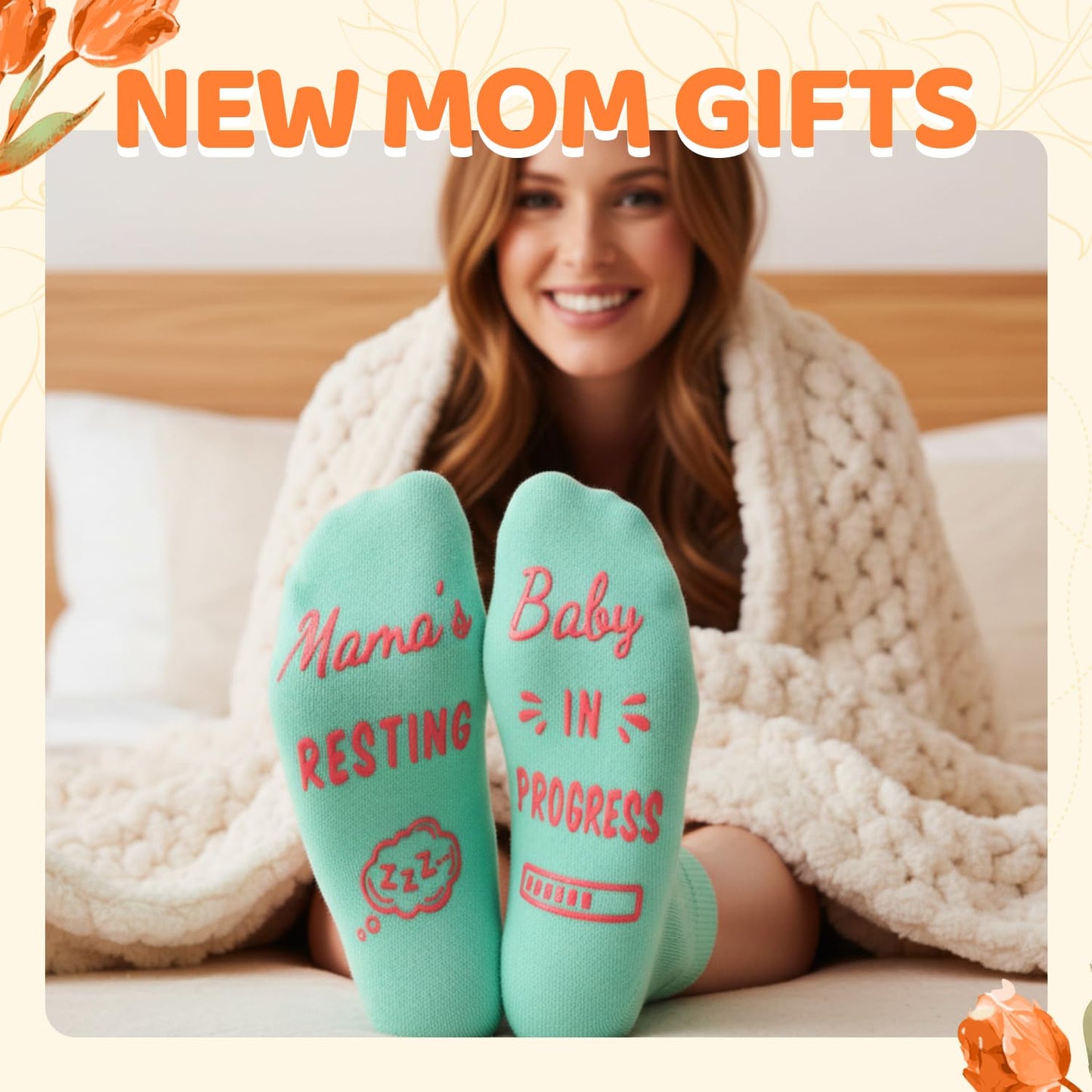 First Mothers Day Gifts - New Mom Gifts for Pregnant Friend Wife Daughter, Pregnancy Socks, Labor Delivery Socks