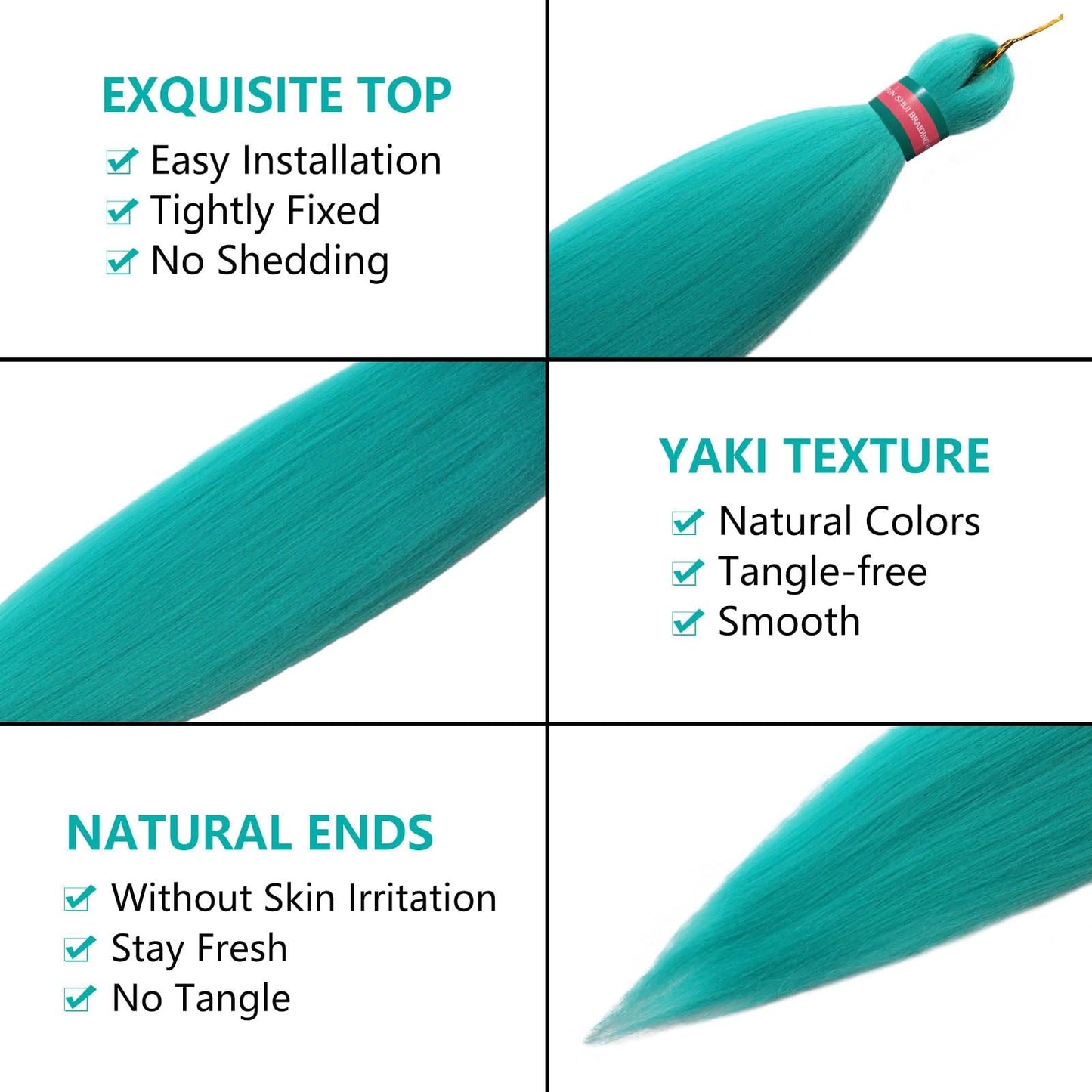RUN SHUI Lake Green Pre stretched Braiding Hair 2 Packs Pre feathered Braid Hair Extensions 30 Inches Hair Braids