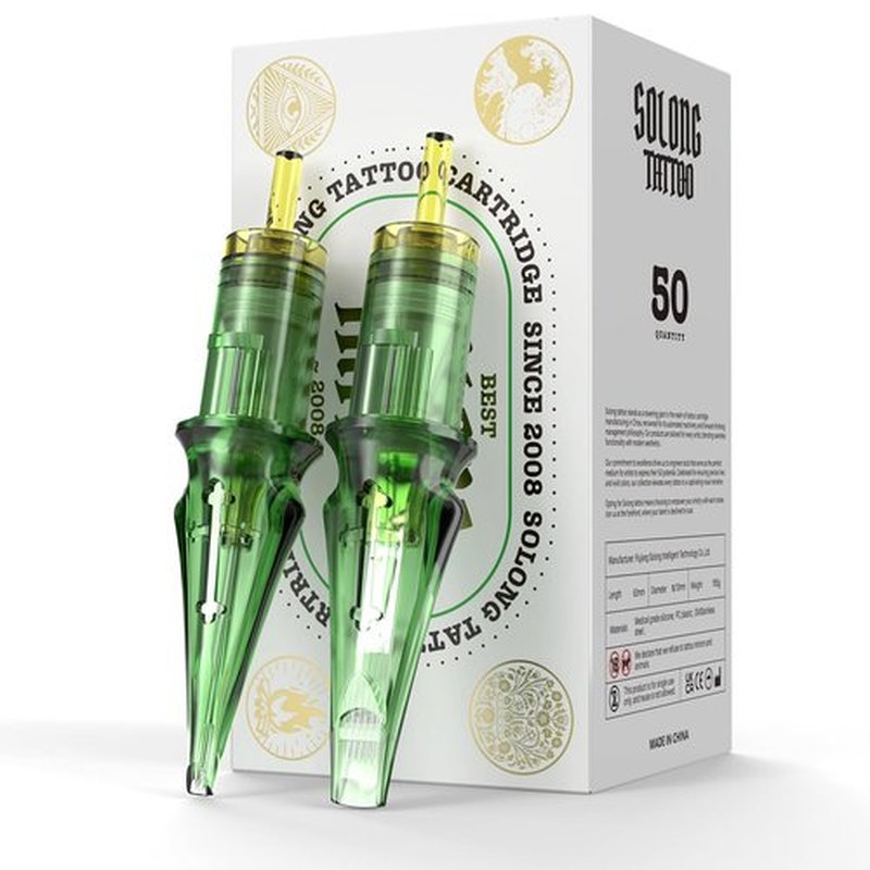 Tattoo Cartridge Needles,Solong Pro 50Pcs Disposable Tattoo Needles Liners 10#(3RL) Round Liner X-Taper Tattoo Needle Cartridge EN01S-50-1003RL-X