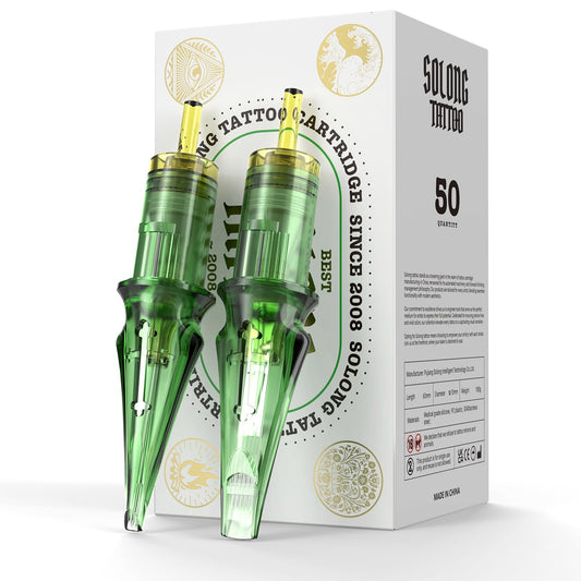 Tattoo Cartridge Needles,Solong Pro 50Pcs Disposable Tattoo Needles Liners 12#(11RL) Round Liner X-Taper Tattoo Needle Cartridge EN01S-50-1211RL-X