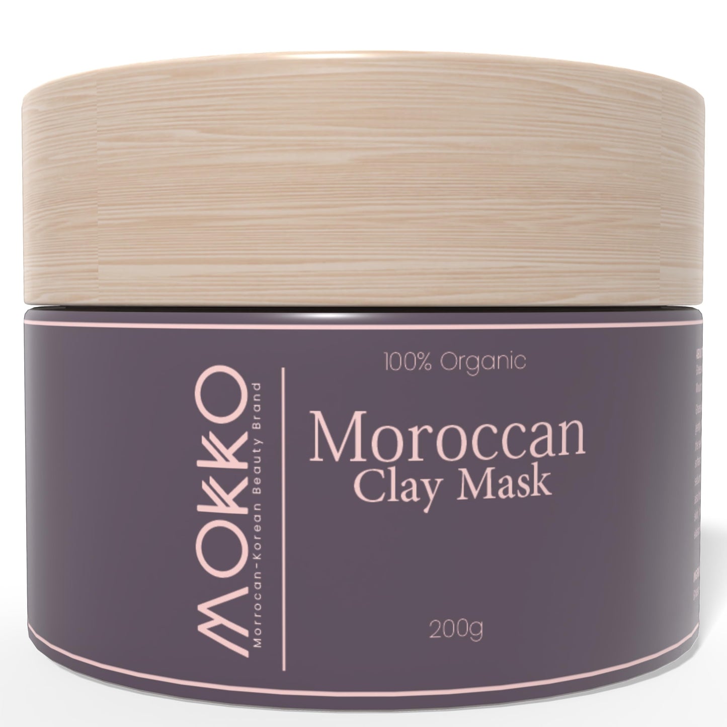 Mokko Moroccan Active Clay Mask – 100% Pure Ghassoul Clay | Detoxifying Face, Hair & Body Mask – Deep Cleansing, Oil Control & Skin Firming – 200g