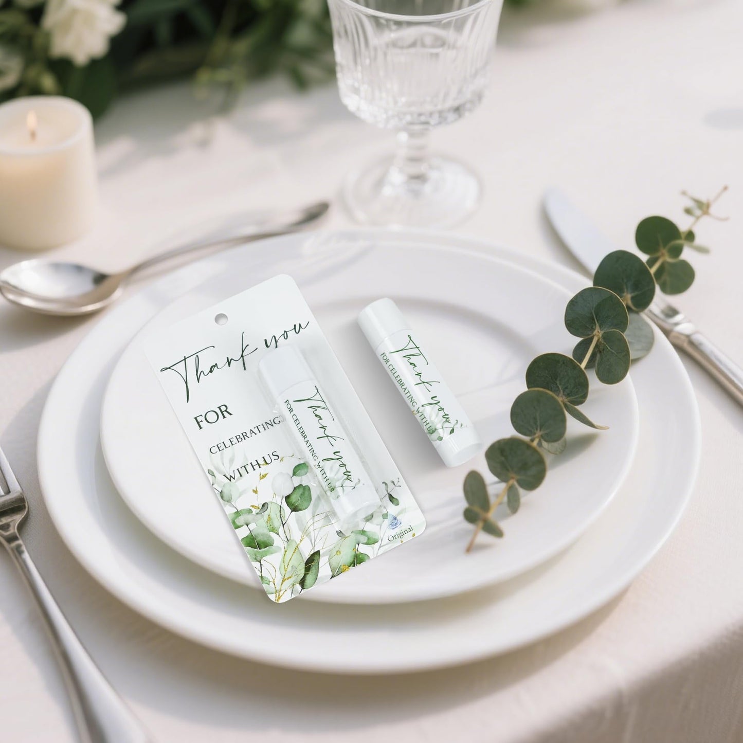 30 Pack Wedding Thank You Gifts Moisturizing Lip Balms in Bulk Bridal Baby Shower Return Gifts Sage Green Eucalyptus Leaf Theme Birthday Party Favors Games Prizes Guests Gifts