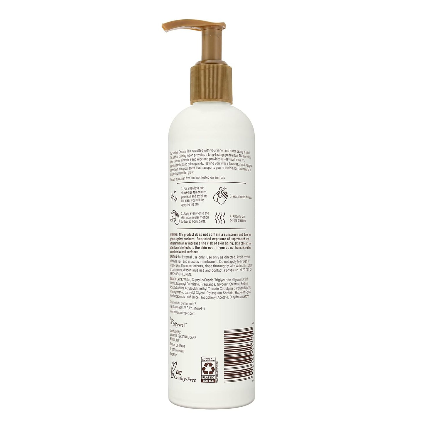 Hawaiian Tropic Sunless Tan Gradual Tanning Lotion, 12.6oz | Gradual Tan Self Tanning Lotion, Sunless Tanner, Hawaiian Tropic Tanning Lotion, 12.6oz (Pack of 2)