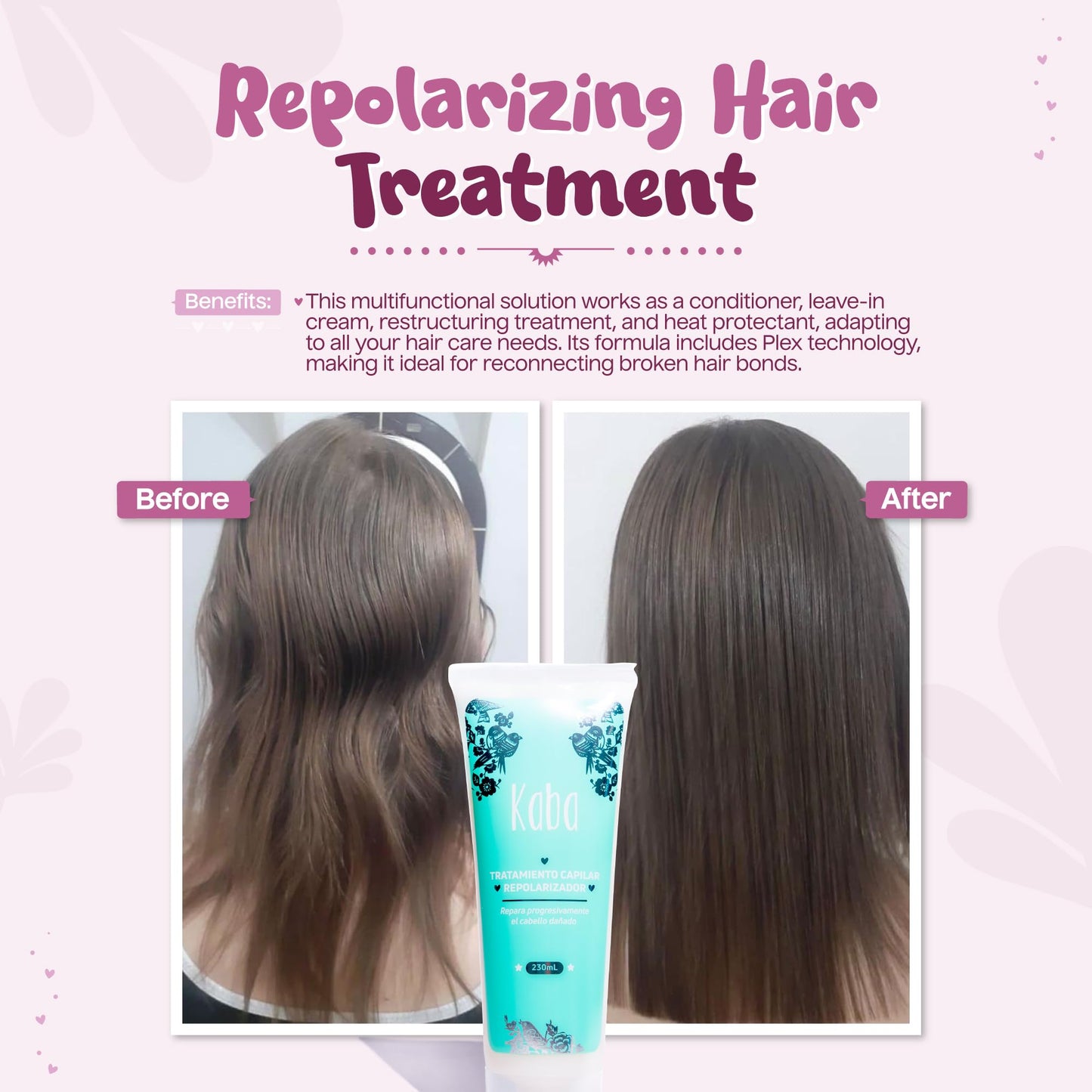 Kaba Hair Treatment Mask for Dry Damaged Hair, Made With Natural Extracts, Promotes Growth, Deep Conditioning, Restores Vitality & Frizz Control, 7.8 Oz