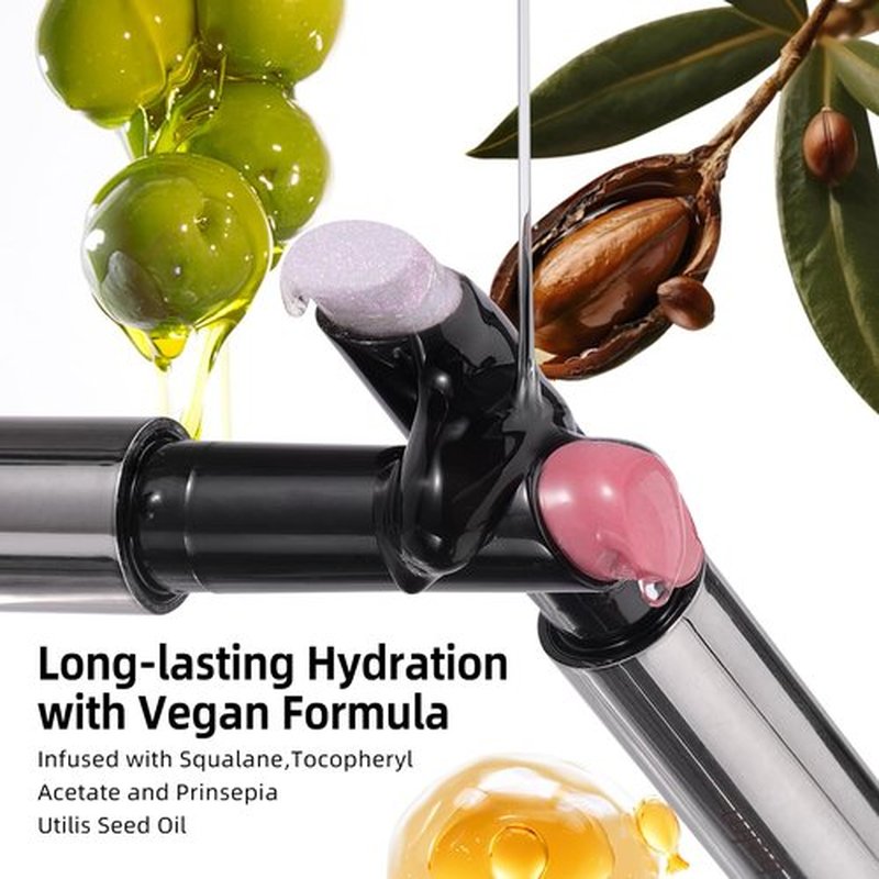 KIMUSE Lip Plumper, Hydrating Korean Lip Gloss, Click Tinted Lip Balm Solid Lipstick for Plumps & Moisturizes, Long-wearing All-in-one Lip Plumping, Gloss, Balm