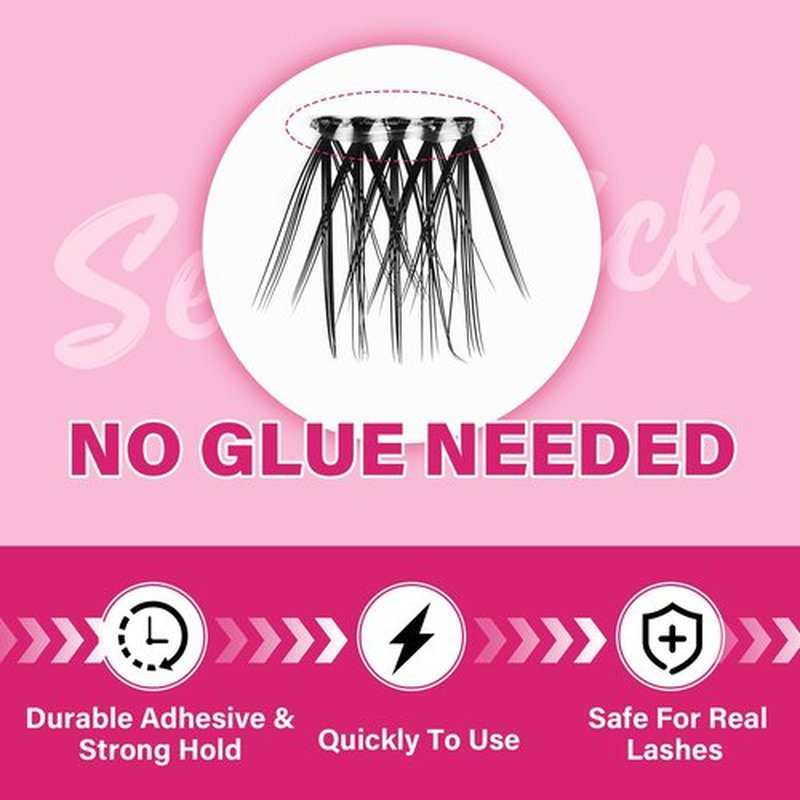 Self Adhesive Eyelashes 40Pcs Lash Clusters Self Stick Lashes Reusable Self-adhesive Lashes No Glue Cluster Lashes Easy for Use(Hibiscus,D-8-16mix)