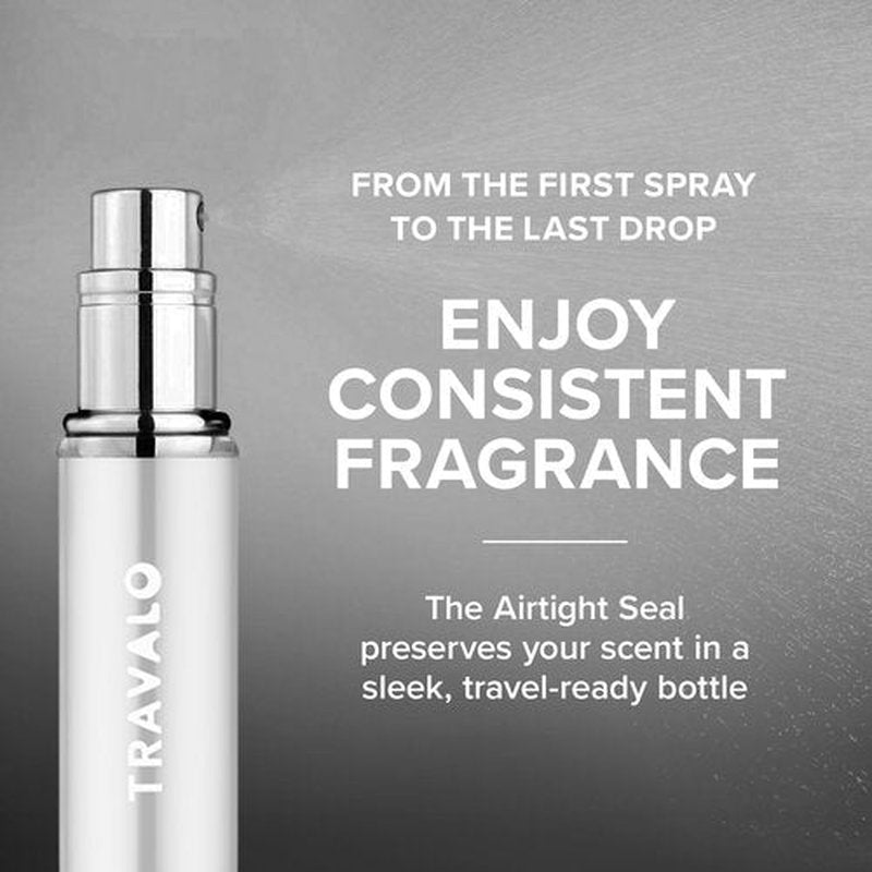 Travalo Classic HD Perfume Atomizer | Genie-S TSA Approved Travel Perfume Bottle Refillable | Reusable Airtight Easy-Fill Mini Pump Sprayer | Lightweight Elegant Design w/Volume Window Silver 0.17oz