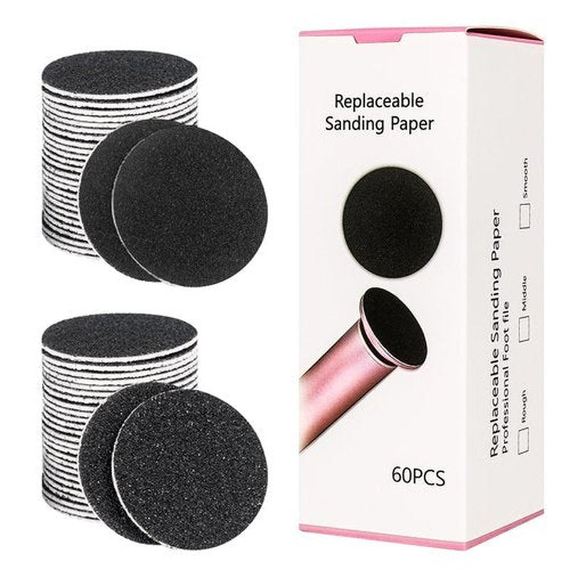 Ranrose 60 PCS Replacement Sandpaper Pad Disks for Electric Feet Callus Remover, Sandpaper Pad Disks(80 Grit&100 Grit) for Dead Skin Callus