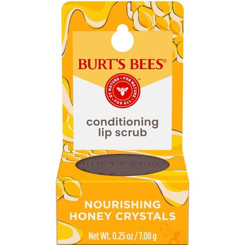 Burt's Bees Overnight Lip Sleeping Mask Stocking Stuffers, Exfoliating Scrub Restores, Hydrates & Smooths Dry Lips to Reduce Fine Lines, Honey Infused Exfoliator Formula, Conditioning Honey, 0.25 oz.