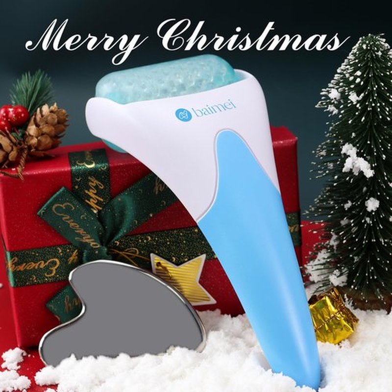 BAIMEI Cryotherapy Ice Roller and Gua Sha Facial Tools Reduces Puffiness Migraine Pain Relief, Skin Care Tools for Face Massager Self Care Gift for Men Women - Dark Blue