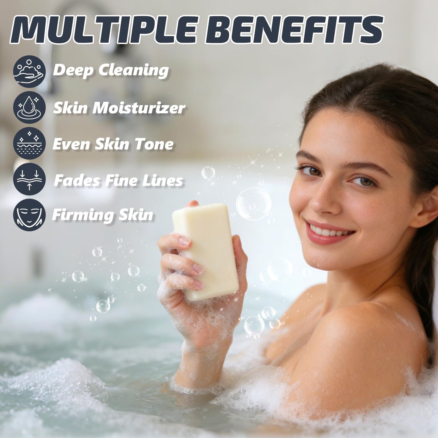 Viugex Beef Tallow Soap Bar, All Natural and Organic Grass Fed Tallow Soap, Moisturizing Face & Body Wash for Dry, Itchy, Sensitive Skin, Deep Cleansing Handmade Bath Soap for Adults, Kids - 1 Pack