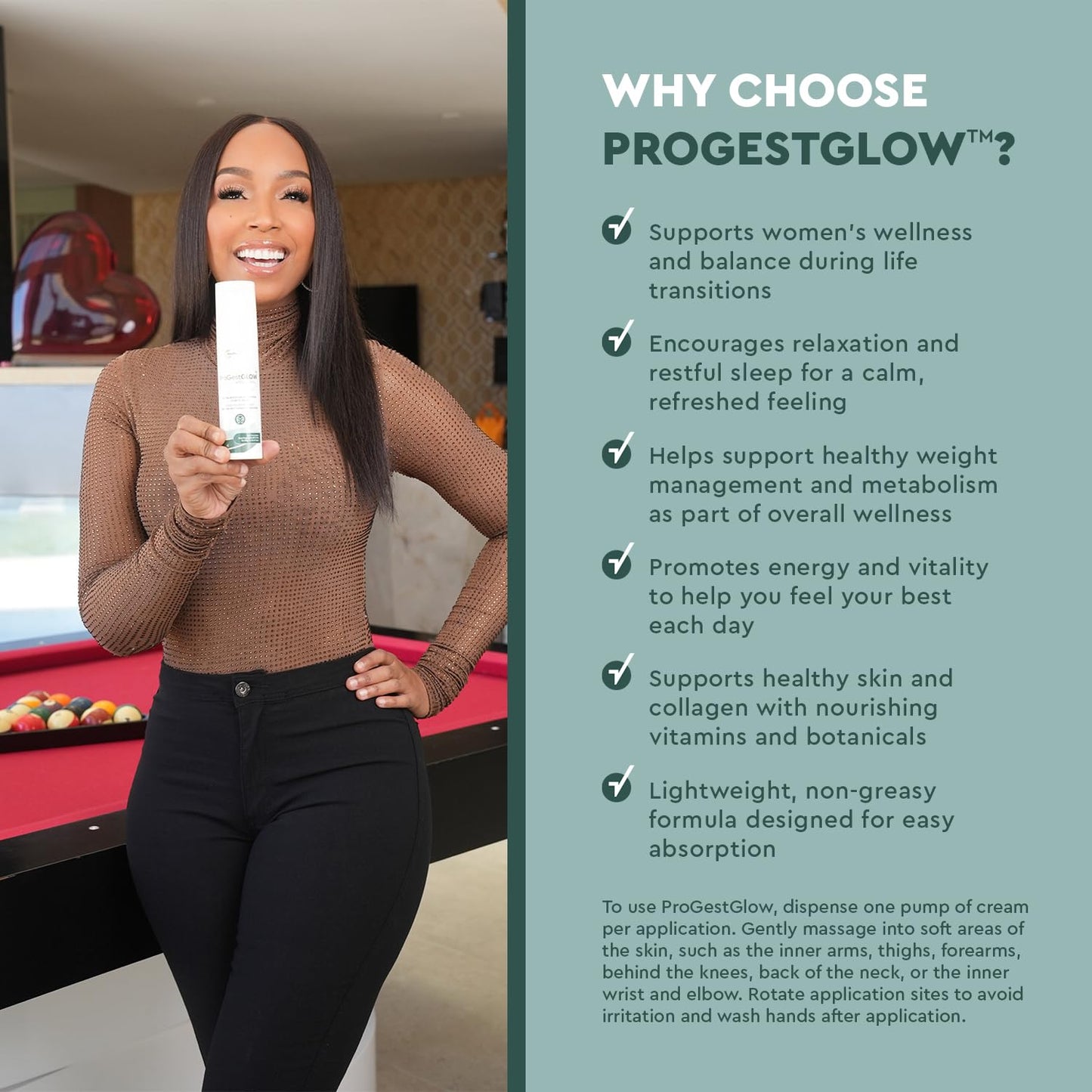 Health Focused JJ Smith ProGestGlow - Body Cream for Women with USP Progesterone & MSM - Moisturizing Skin Formula with Shea Butter and Coconut Oil (3oz)
