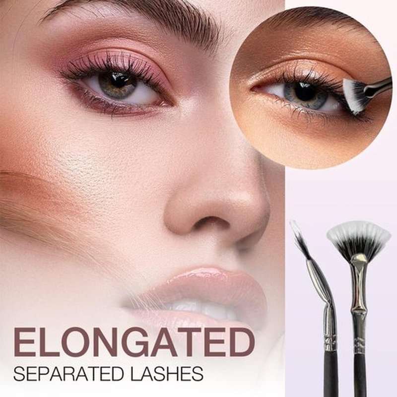 Folding Angle Scalloped Lash Brush, 2024 NEW Mascara Fan Brush for Lashes Eyelash Separator Tool, Eyelash Comb for Upper Lower Eye Lash Makeup Tools, Eye Makeup Fan Brush For Women (5 PCS)