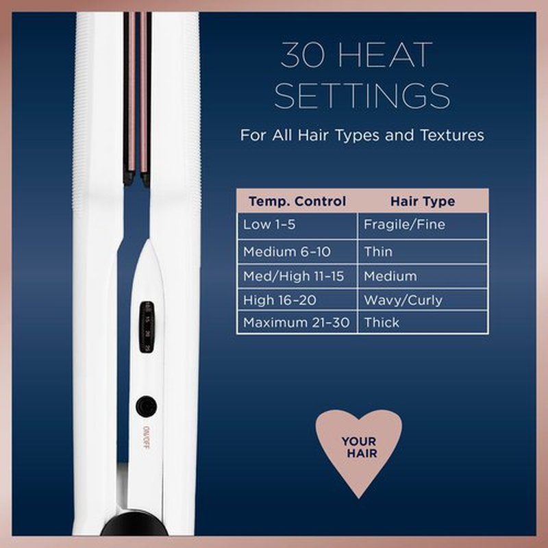 Conair Double Ceramic Flat Iron, 1 1/2-inch , White