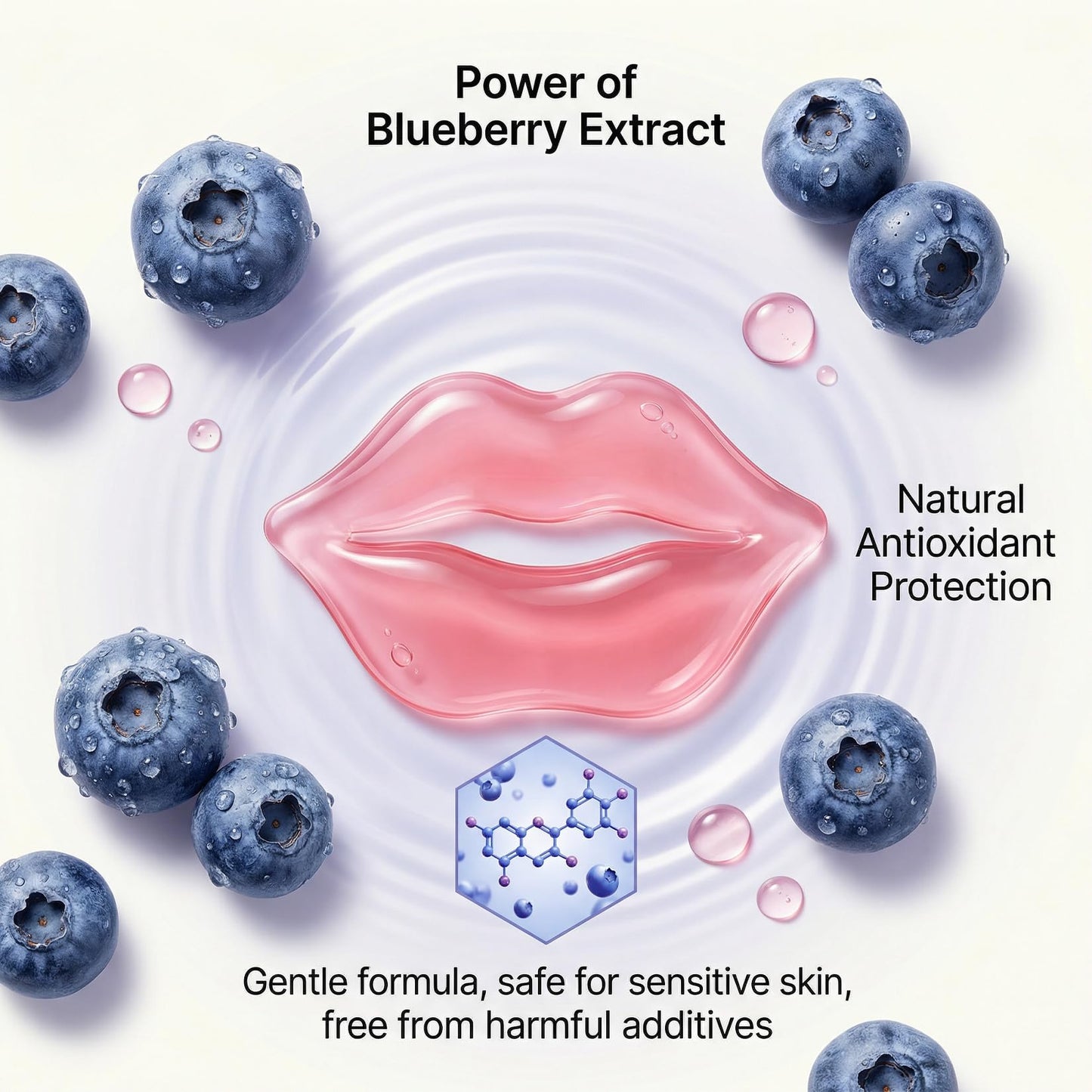 30PCS Moisturizing Lip Mask - Lip Patches for Spa Daily Labial Masks Skincare Hydrating to Reduce Wrinkles Dryness Anti-wrinkle Lightens, Blueberry