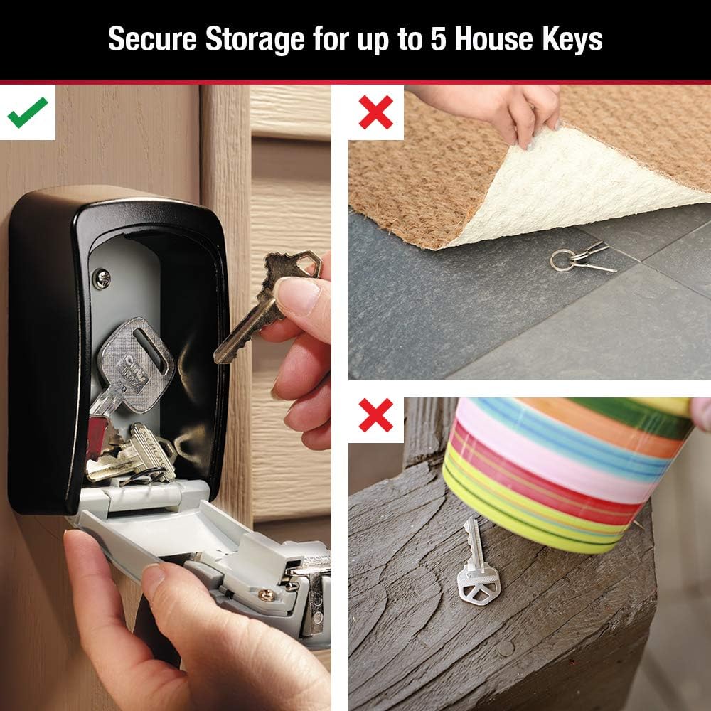 Master Lock Set Your Own combination Wall Mount Lock Box, 5 Key capacity, Black 5401EC