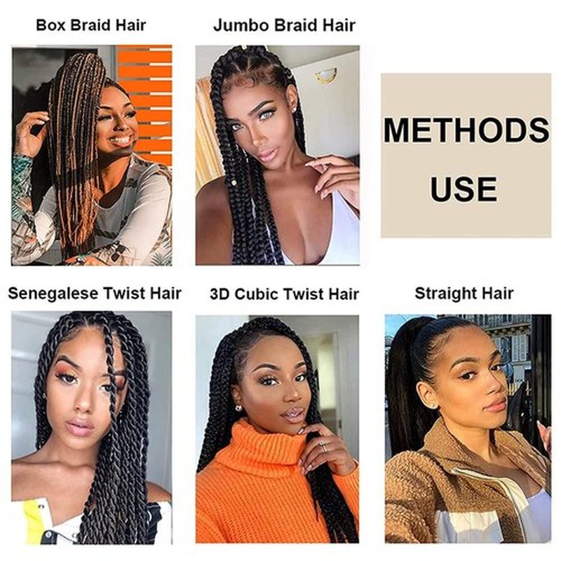 Liang Dian Pre-Stretched Braiding Hair 28 Inch 8 packs Hot Water Setting Synthetic Hair Crochet Braiding Hair Extension (1B/27/613)