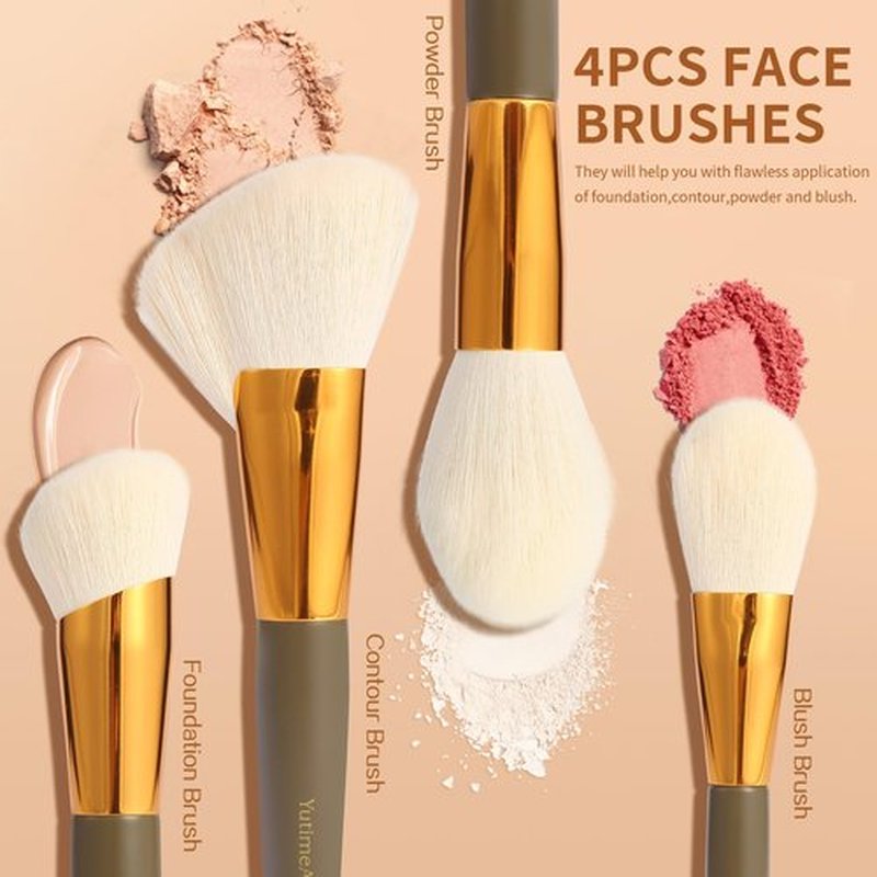 Makeup Brushes 10pc, Makeup Brush Set Foundation Bronzer Contour Eyeshadow Blush Concealer Make Up Brushes