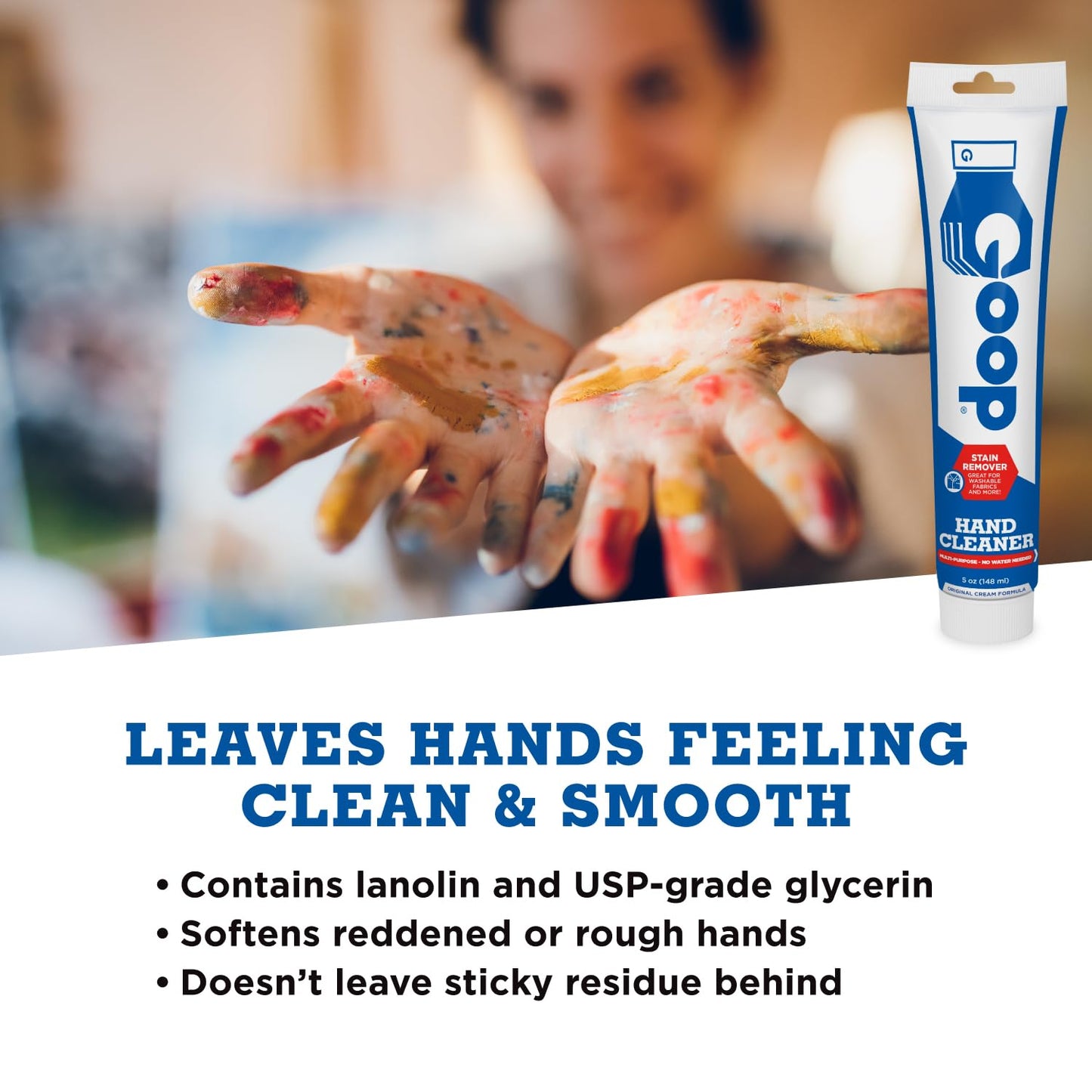 GOOP Original Multi-Purpose Waterless Hand Cleaner and Stain Remover - 5 oz Tube (Pack of 2)
